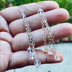 Herkimer diamonds 925 silver drop earrings